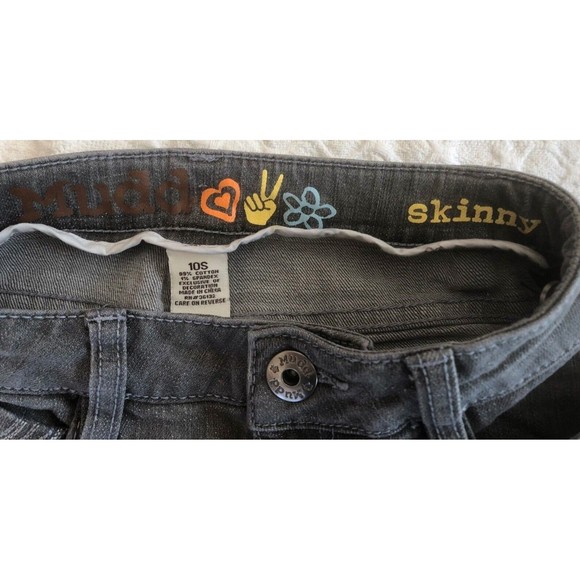 Mudd Girls Gray Embroidered Flap Pocket Skinny Jeans Size 10 S - Picture 3 of 4